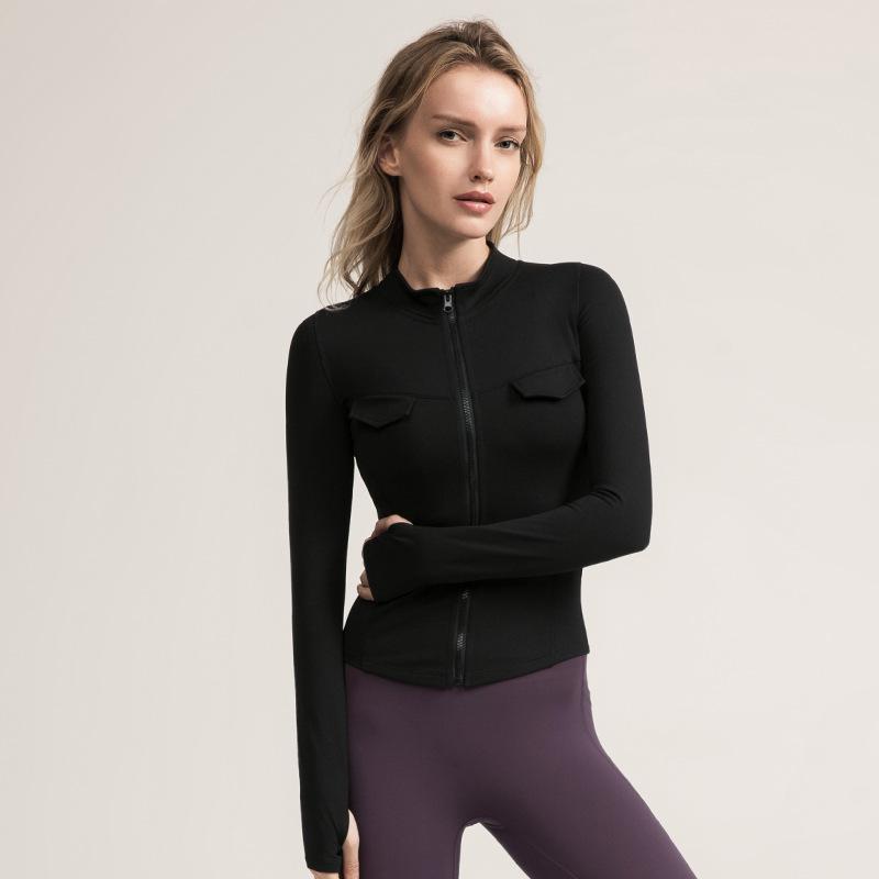 Wholesale Black Stylish Yoga Jacket, Accept Low MOQ - Fito
